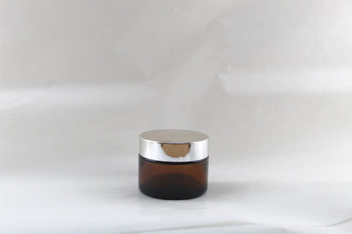 glass jar silver lid عبوة زجاج