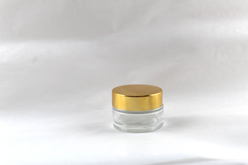 glass jar gold lid عبوة زجاج